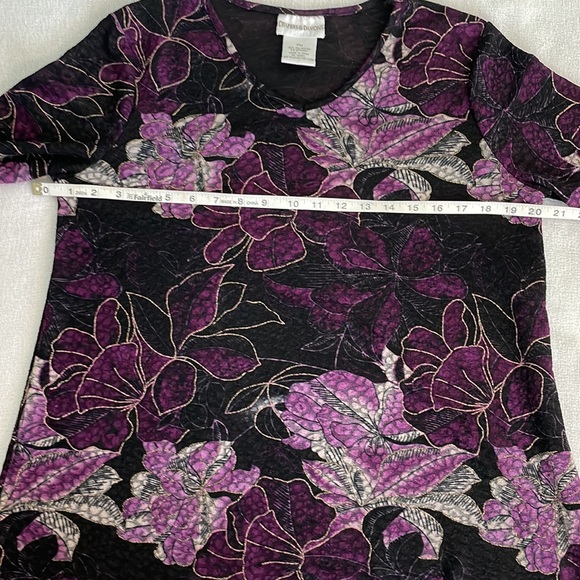 DRAPERS AND DAMEN PURPLE AND BLACK OANT SET WITH A DASH OF GOLD. P/MTop s/p pant - Picture 8 of 12